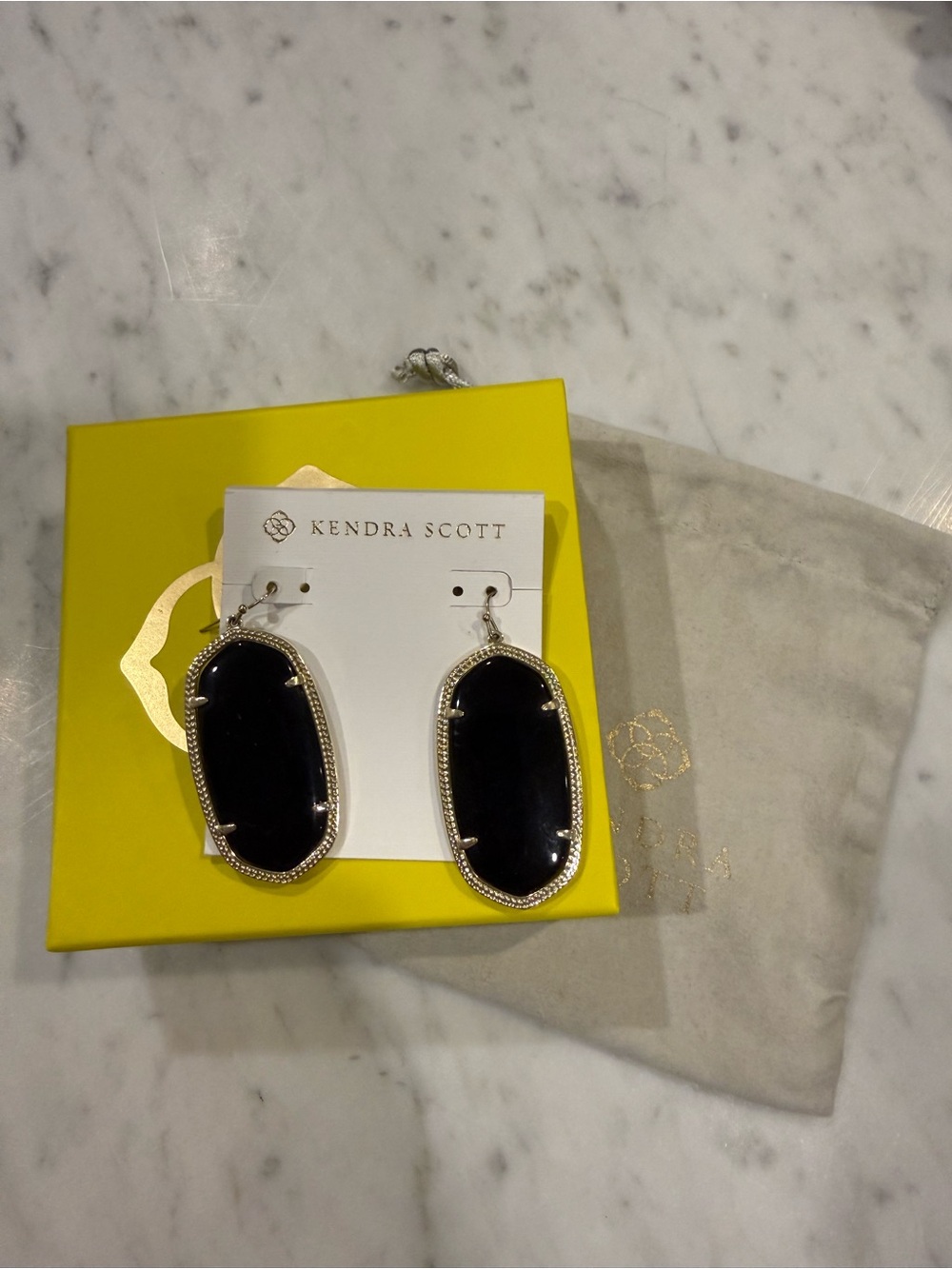 Kendra Scott Glass Stone 14k Gold Plated Over Brass Elisa Drop Earrings